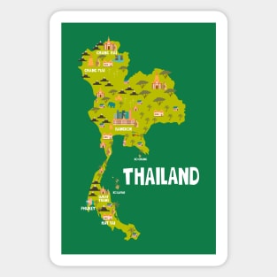 Thailand Illustrated Map Sticker